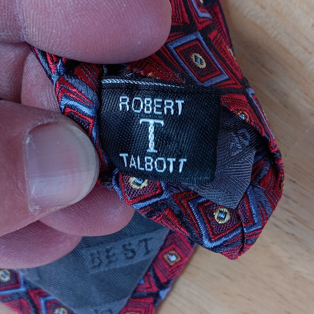 Robert Talbott Red And Blue Diamond Pattern Tie - image 5